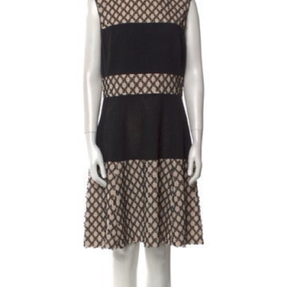 $399 Pearl Lela Rose Black Tan Lace Dress Fit Flare 10 Veronica Lodge Riverdale - Picture 6 of 6